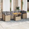 vidaXL Salon de jardin avec coussins 8 pcs beige résine tressée acacia