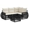 vidaXL Ensemble de canap&eacute; de jardin 5 pcs Noir et blanc cr&egrave;me