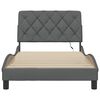 vidaXL Cadre de lit avec LED sans matelas gris fonc&eacute; 100x200 cm tissu
