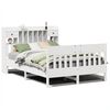 vidaXL Cadre de lit sans matelas blanc 140x190 cm bois de pin massif