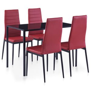 vidaXL Mobilier de salle &agrave; manger 5 pcs Rouge bordeaux