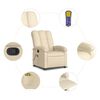 vidaXL Fauteuil de massage inclinable crème tissu