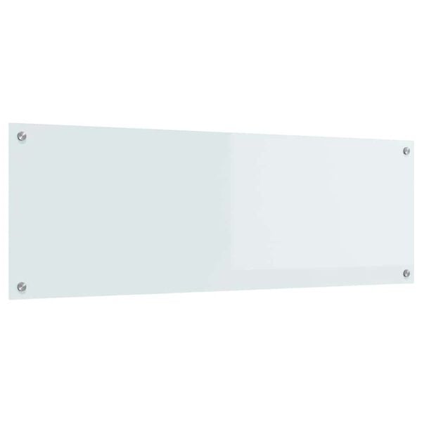 vidaXL Protection de cuisine Blanc 120 x 40 x 0.6 cm verre tremp&eacute;