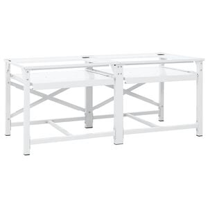 vidaXL Double socle pour machine &agrave; laver &eacute;tag&egrave;res coulissantes blanc