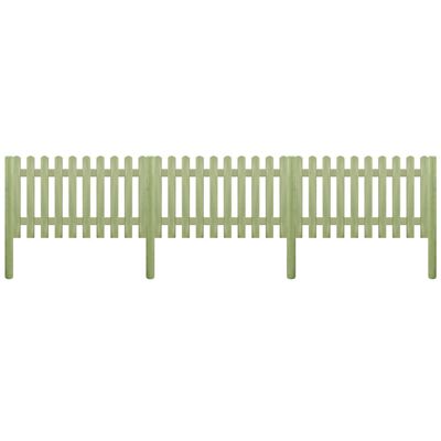 vidaXL Clôture à piquets Bois de pin imprégné 5,1 m 150 cm 6/9 cm