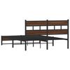 vidaXL Cadre de lit en métal sans matelas chêne marron 150x200 cm