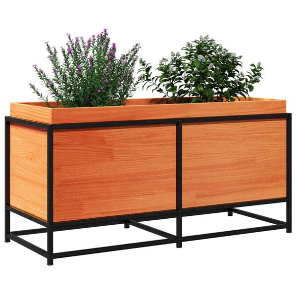 vidaXL Jardini&egrave;re cire marron 100x40x50 cm bois de pin massif