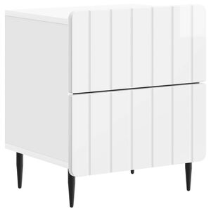 vidaXL Cabinet de chevet Blanc brillant 43 x 34,5 x 49,5 cm