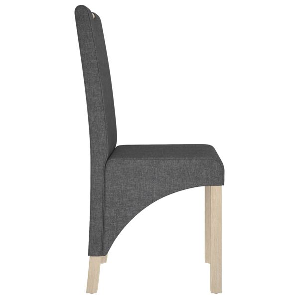 vidaXL Chaises &agrave; manger lot de 2 gris fonc&eacute; tissu