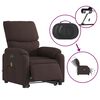 vidaXL Fauteuil inclinable de massage &eacute;lectrique Marron fonc&eacute; Tissu