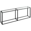 vidaXL Table console Transparent 220x35x75,5 cm Verre tremp&eacute;