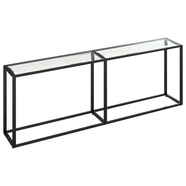 vidaXL Table console Transparent 220x35x75,5 cm Verre tremp&eacute;