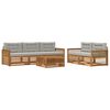vidaXL Ensemble de canap&eacute;s d'ext&eacute;rieur 6 pc Naturel et gris clair