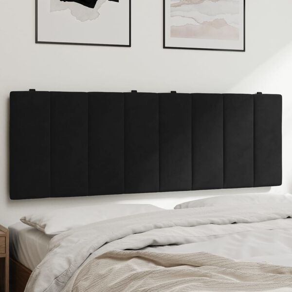 vidaXL Coussin de t&ecirc;te de lit Hanko noir 120 cm velours