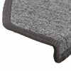 vidaXL Tapis d'escalier 15 pièces 65 x 24 x 4 cm Gris foncé Demi-rond Grand
