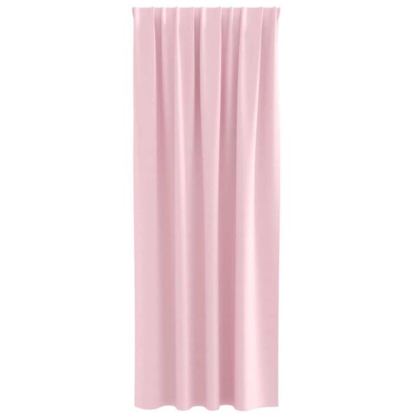 vidaXL Rideaux occultants avec anneaux 2 pcs Rose b&eacute;b&eacute; 260 x 140 cm