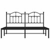 vidaXL Cadre de lit m&eacute;tal sans matelas et t&ecirc;te de lit noir 180x200 cm