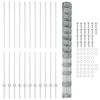 vidaXL Cl&ocirc;ture avec poteau Argent&eacute; 1,5 x 25 m Acier
