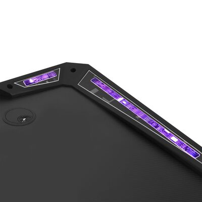 vidaXL Bureau de jeu à LED en forme de Y Noir et rouge 110x60x75 cm