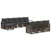 vidaXL Ensemble de canap&eacute; de jardin 10 pcs Gris polyrotin