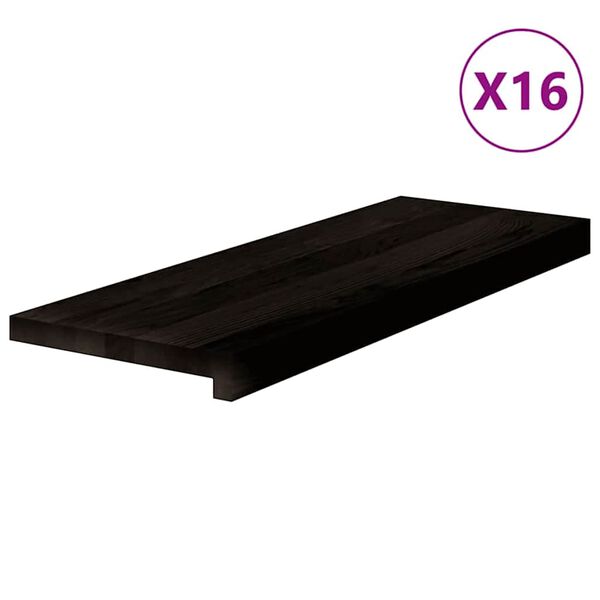 vidaXL Marches d'escalier 16 pcs marron fonc&eacute; 70x25x2 cm ch&ecirc;ne massif