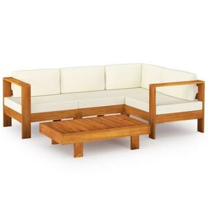 vidaXL Salon de jardin 5 pi&egrave;ces avec coussins 100 x 60 cm Bois d'acacia