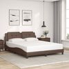 vidaXL Cadre de lit avec LED sans matelas Zadar marron 160x200 cm