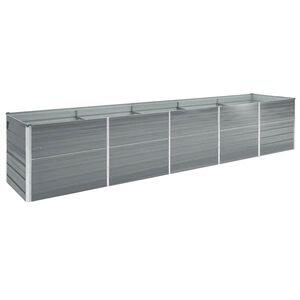 vidaXL Lit sur&eacute;lev&eacute; de jardin Acier galvanis&eacute; 400x80x45 cm Gris