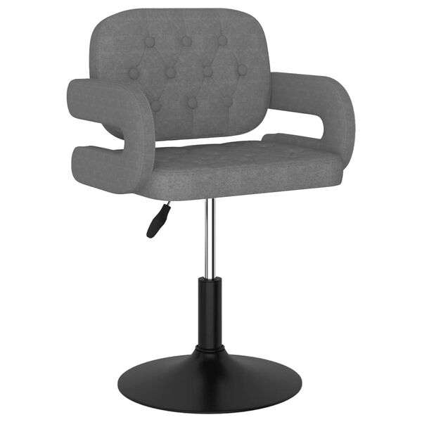 vidaXL Chaise pivotante de salle &agrave; manger Gris clair Tissu