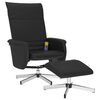 vidaXL Fauteuil inclinable de massage avec repose-pied noir similicuir