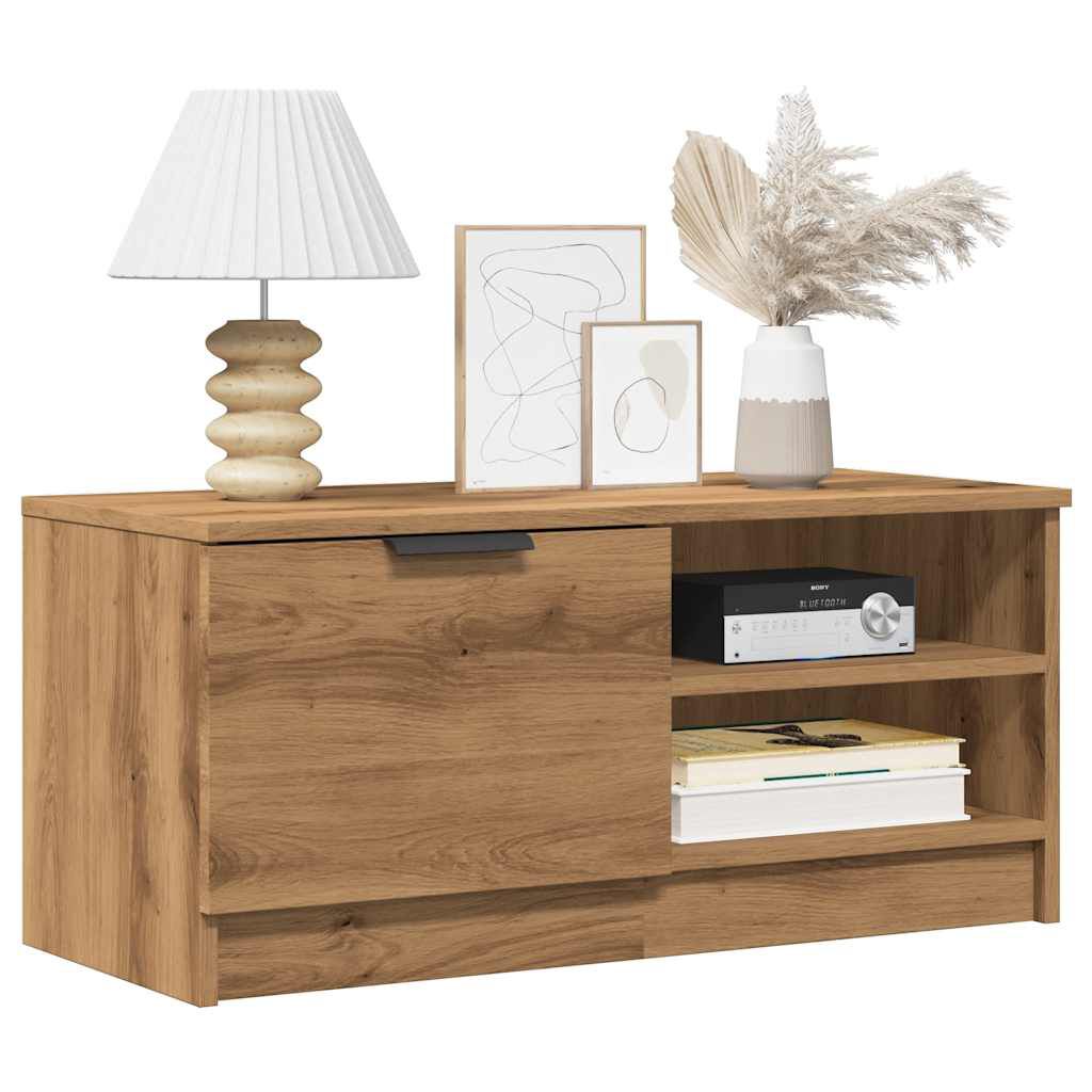 vidaXL Meuble TV chêne artisanal 80x35x36,5 cm bois d'ingénierie