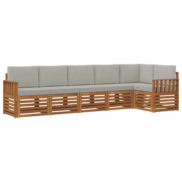 vidaXL Ensembles de canap&eacute;s avec coussin 6 pcs Gris Naturel et Clair