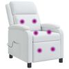 vidaXL Fauteuil de massage inclinable Blanc Tissu