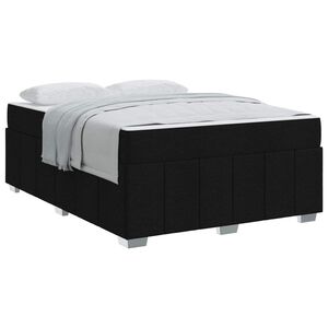 vidaXL Cadre de lit avec matelas Noir 160 x 200 cm tissu