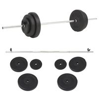 Ensemble d'haltères et de barres avec plaques 90 kg - Sport