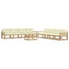 vidaXL Ensemble de canap&eacute;s d'ext&eacute;rieur 9 pc 8 place Blanc et cr&egrave;me