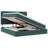 vidaXL Lit de rangement LED avec matelas Vert fonc&eacute; 160 x 200 cm