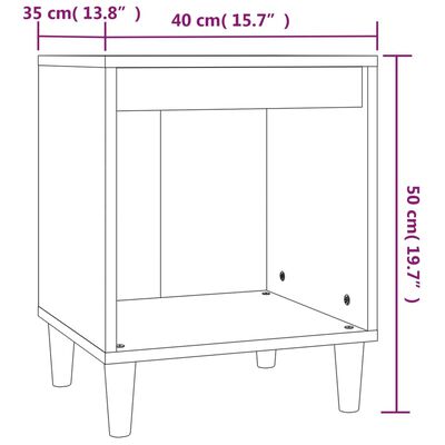 vidaXL Tables de chevet 2 pcs Chêne fumé 40x35x50 cm