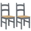 vidaXL Chaises &agrave; manger lot de 2 gris 40x46x99 cm bois massif de pin