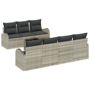 vidaXL Ensemble de canap&eacute; de jardin 8 pcs Gris clair et gris fonc&eacute;