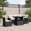 vidaXL Salon de jardin 6 pcs avec coussins noir r&eacute;sine tress&eacute;e