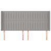 vidaXL T&ecirc;te de lit avec oreilles Gris clair 163x16x118/128 cm Tissu