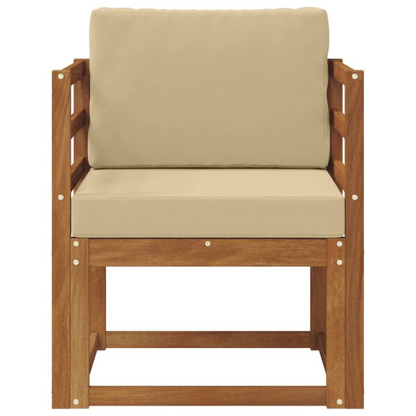 vidaXL Canap&eacute; d&rsquo;ext&eacute;rieur Bois d'acacia massif et polyester Naturel