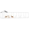 vidaXL Chenil d'ext&eacute;rieur pour chiens avec toit argent&eacute; 10x2x2,5 m