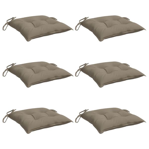 vidaXL Coussins de chaise lot de 6 taupe 50x50x7 cm tissu oxford