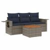 vidaXL Ensemble de canap&eacute; de jardin 4 pcs avec coussins gris r&eacute;sine tress&eacute;e