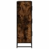 vidaXL Buffet haut ch&ecirc;ne fum&eacute; 68x35x106,5 cm bois d'ing&eacute;nierie m&eacute;tal