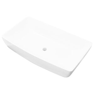 vidaXL Lavabo rectangulaire C&eacute;ramique Blanc 71 x 39 cm
