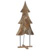 vidaXL Sapin de No&euml;l avec support Marron 181,5 cm Bois de teck solide