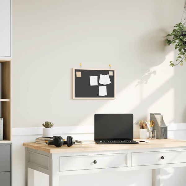 vidaXL Tableau noir avec cadre bois de pin massif noir 40x30 cm